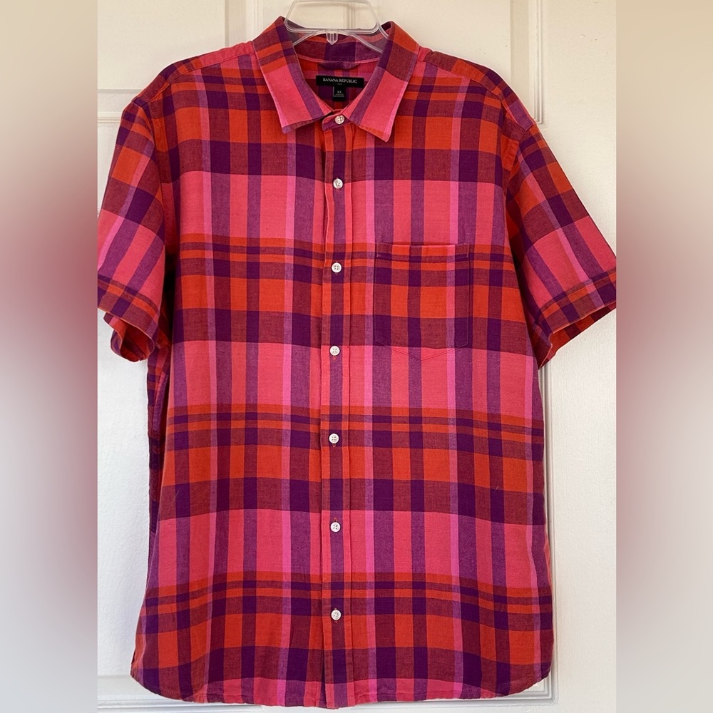 Banana Republic Linen Blend Button Down Size XL